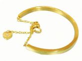 Bracelete em Aço 316L com Ouro 18K Fecho Coração ref.1597