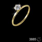 Anel Folheado a Ouro 18K com Zircônia