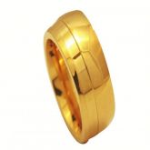 ALIANÇA DE AÇO COM OURO 18K