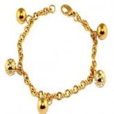 Pulseira de Aço com Ouro Modelo Berloque