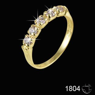 Meia-Aliança Folheada a Ouro 18K com Zircônias