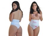 Cinta Lívia Creme s/costura - preto , branco e caramelo PMG