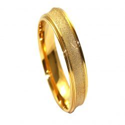 Aliança de Aço com Ouro- 01424